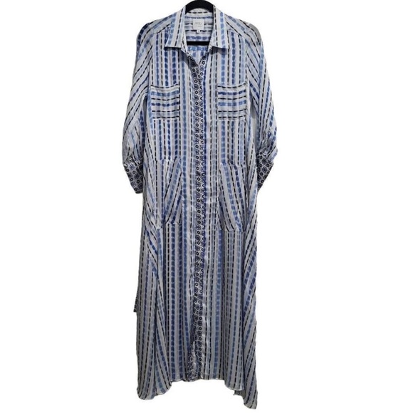 MISA Los Angeles Women's White Button-Front Kirat Midi Shirt Dress Size S - Picture 8 of 10